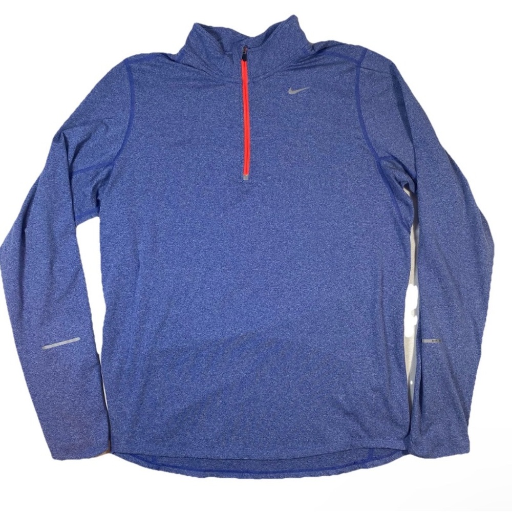 Nike Sweater Mens Medium Blue Running Dri-Fit Element 1/4 Zip Pullover Active